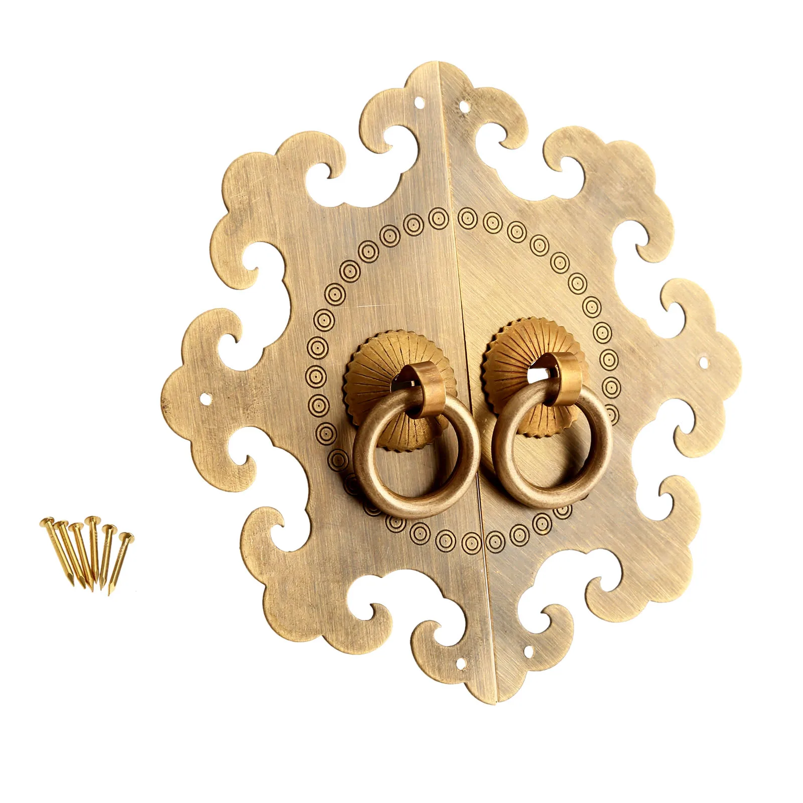 Antique Furniture Fittings Brass Hardware Vintage Chinese Cabinet Face Plate Set Door Cupboard Pull Handle Knobs for Furniture Antique Furniture Fittings Brass Hardware Vintage Chinese Cabinet Face Plate Set Door Cupboard Pull Handle Knobs for Furniture