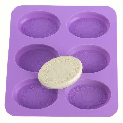 

PRZY Mold Silicone Soap Mould Handmade Soap Making Molds Candle Mold Silicone Resin Clay Mold Six-hole Oval Tree Crown Butterfly