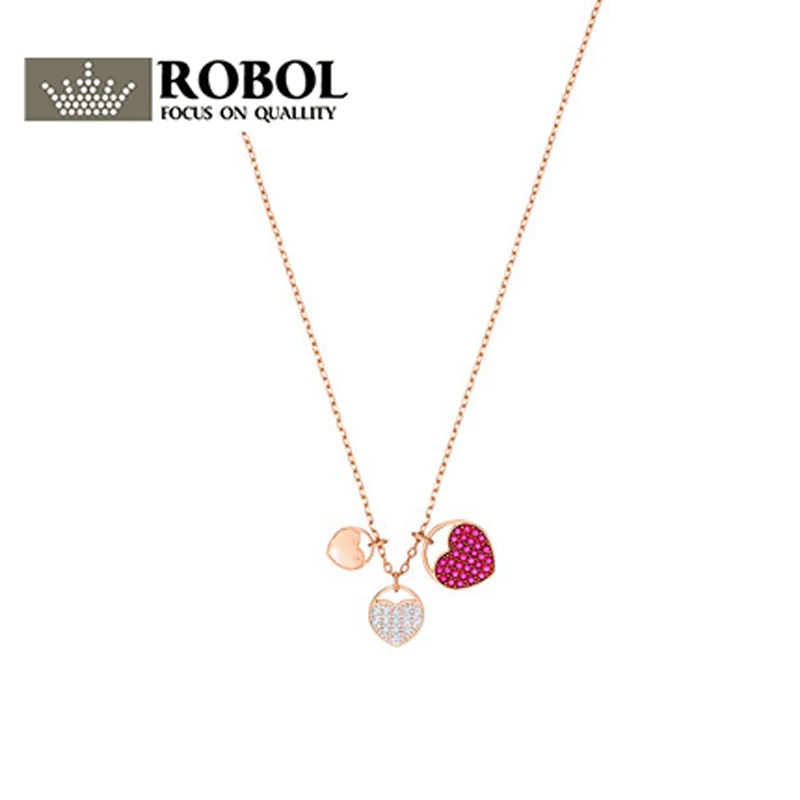 

2019 Original 1:1 SWAN New GINGER Romantic Heart-shaped Necklace Clavicle Chain Female Jewelry Send Girlfriend Gift 5472446