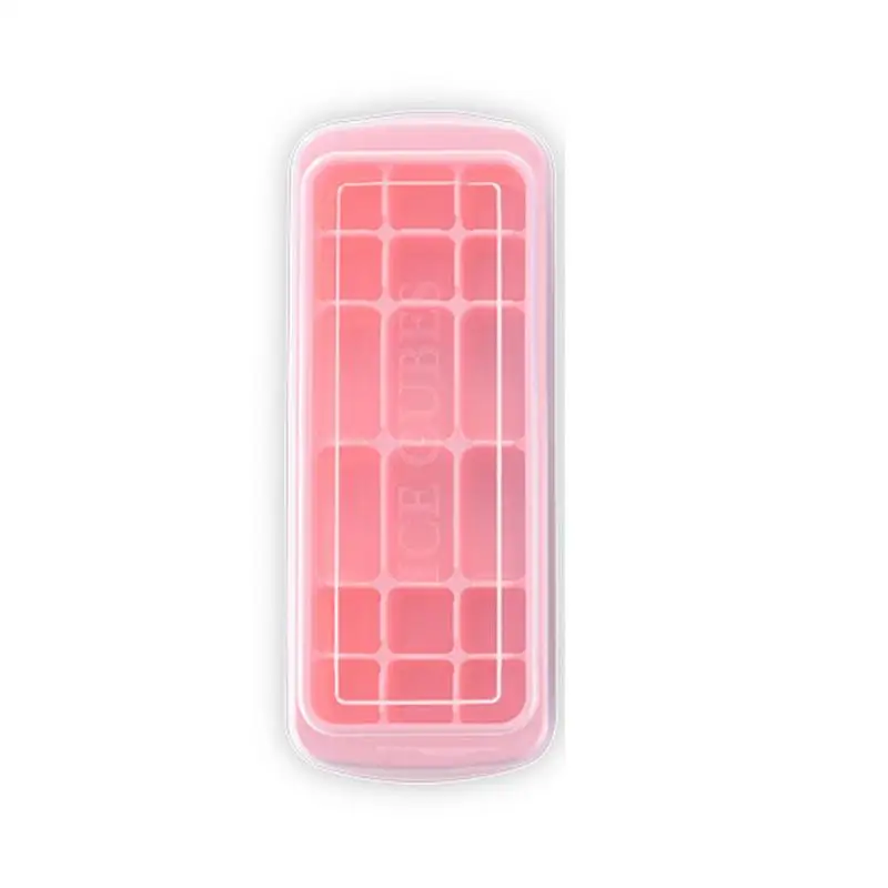 Pink 18-сетка силиконовая форма кубика льда многоцелевой Чехол Силиконовый Лоток с формой для кубиков льда Прямоугольный Многофункциональный суши кухня инструменты - Цвет: Pink