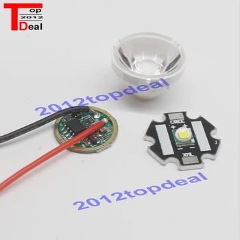 

1set Cree XM-L black pcb LED T6 White Light + 3.7V Driver + Lens with Base Holder
