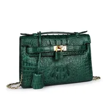 Роскошная дизайнерская женская маленькая сумка из натуральной крокодиловой кожи с замком, женская сумка-мессенджер из кожи аллигатора, женская сумка на плечо