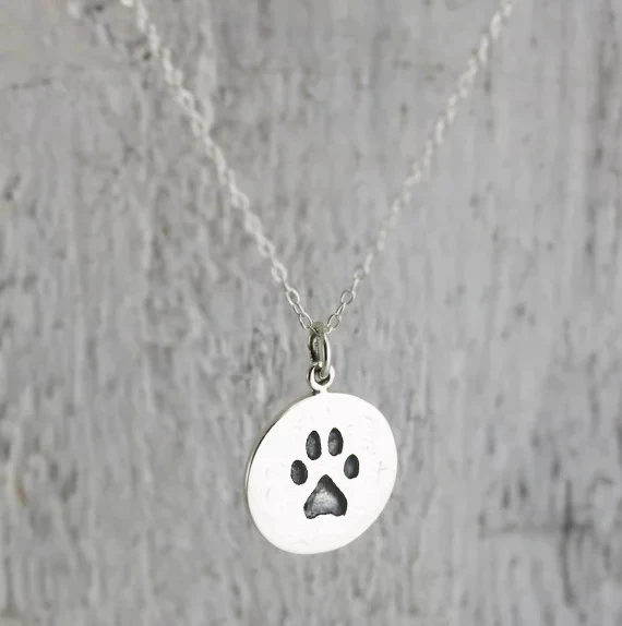 tiny paw print necklace