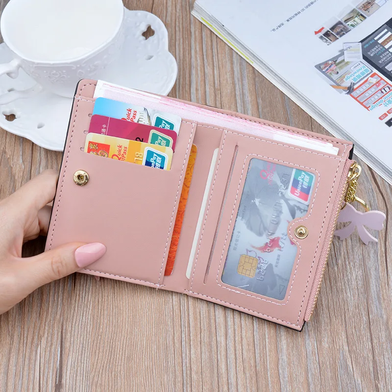 Women's wallet Cute Fashion soft skin Purse Leather Short Zip Wallet Korean Coin Card Holder Leather Card Female Clutch 412 Women's wallet Cute Fashion soft skin Purse Leather Short Zip Wallet Korean Coin Card Holder Leather Card Female Clutch 412