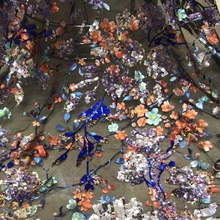 GLace 1Y/лот 2style ткань с блестками вышивка ажурная ткань Африканская кружевная ткань для платья свадебное кружевное украшение TX982