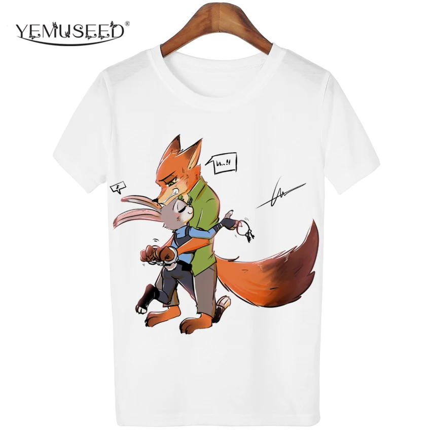 Yemuseed الساخن الكرتون المطبوعة الحيوان تيز قمصان تي شيرت zoo فوكس الأرانب الصيف t-shirt نعرفكم قمم زائد WMT199 kwaii