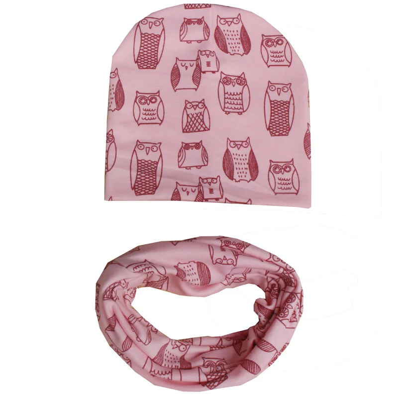 Owl Baby Girls Hats Neckerchief Cotton Kids Cute Beanies Infant Cap Accessories | Детская одежда и обувь