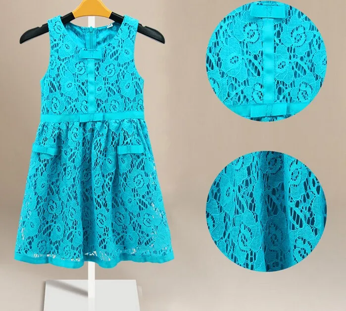 Летние Новые Модные праздничные платья для маленьких девочек кружевная синяя Детская летняя одежда для малышей 0520 sylvia 45408838738