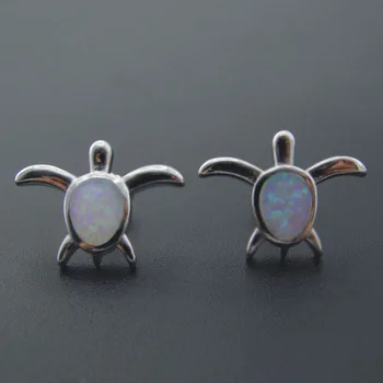 

925 silver Opal earrings Cute small stud earrings For Women jewelry with White fire opal earrings for Women nice gift jewelry