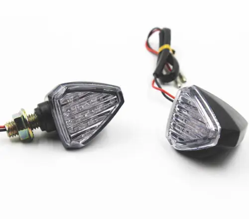 

Universal Motorcycle LED Turn Signals Amber Light Clear/Smoke Lens Triangle Turn Signal Indicator Lamp Blinker Flasher