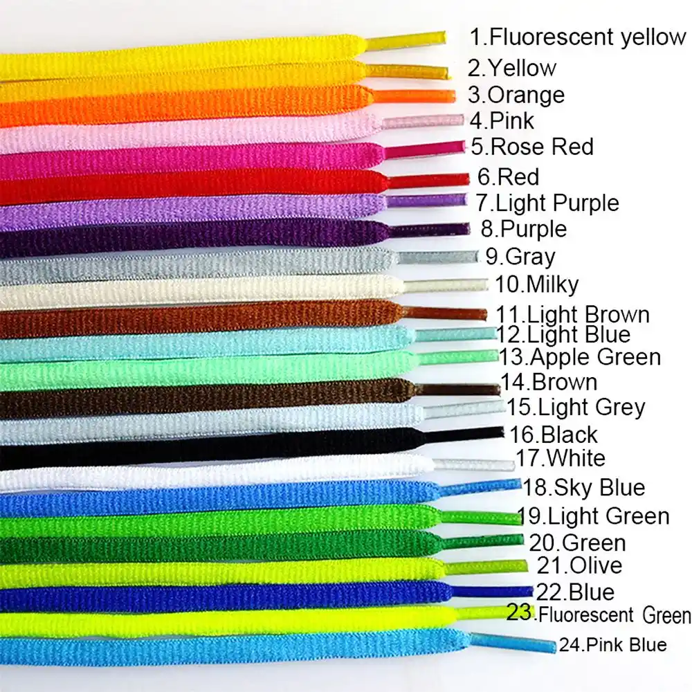 Flat Oval Shoe Laces Athletic Sports Sneaker Boots Shoelaces Strings Multicolor