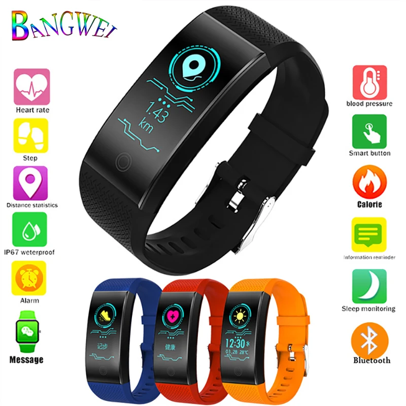 

BANGWEI 2019 NEW Sport Smart Watch Bluetooth Heart Rate Monitor IP68 Waterproof Fitness Tracker Smart Watch Men For Android ios