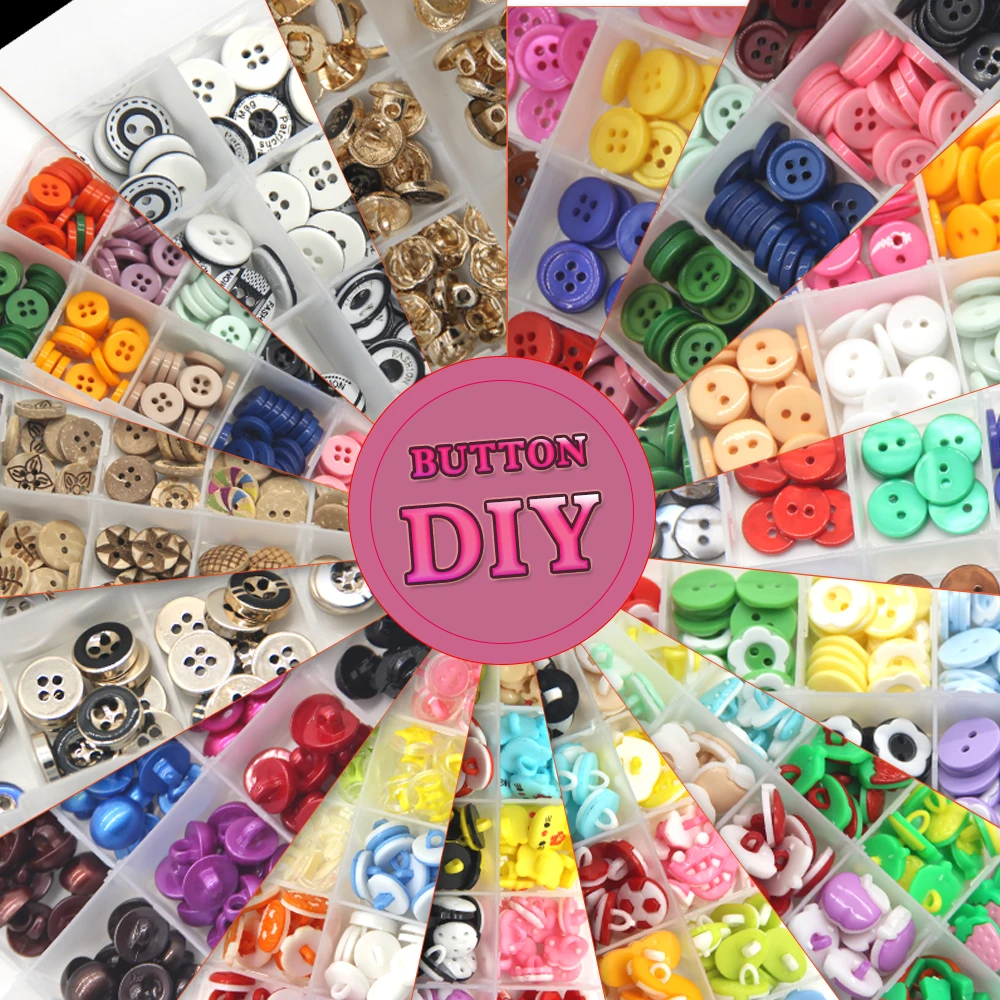 

1 PACK coulorful button with the box candy colors cartoon Resin children Sewing Button for cloth DIY crafts accessories DIY
