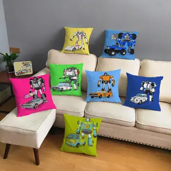 

Colorful Cartoon Transformers Print Throw Pillow Cover 45*45cm Cushion Covers Plush Pillow Case Home Decor Car Pillowcase