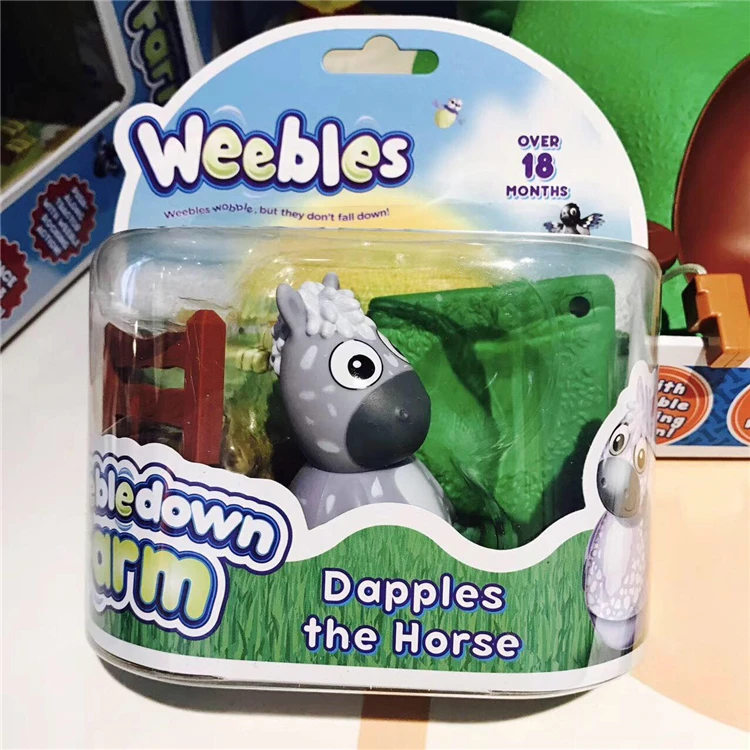 Weebledown фермы фигурка неваляшка AMP База даппле лошади стакан игрушки Модель Набор животных серии детских подарки отличное качество