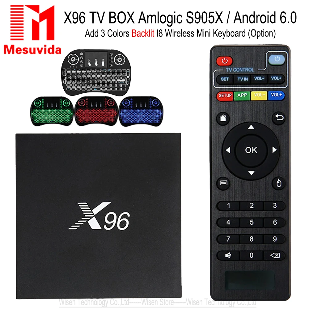 

X96 Android 6.0 TV Box Amlogic S905X Max 2GB RAM 16GB ROM Quad Core 2.4GHz WIFI HDMI 4K*2K HD Smart Set Top Box Media Player