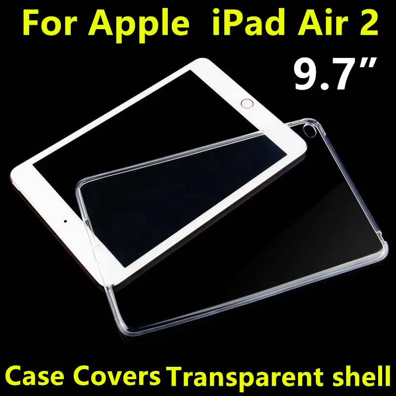 

Case TPU For Apple iPad Air 2 Protective Smart cover Protector Leather For iPad Air2 PU Tablet 9.7" Transparent shell Sleeve 6