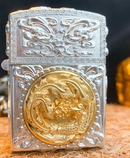 Позолоченные 22 K золото + белая медь ручной работы резной рельеф 3D Феникс Запуск зажигалки/труба-смотреть видео онлайн