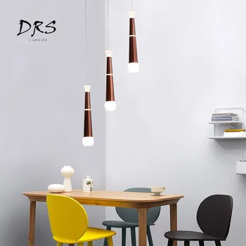 

Nordic Restaurant Three Led Ceiling Chandeliers Modern Minimalist Creative Children's Bedroom Loft Decorative Iron Lamps