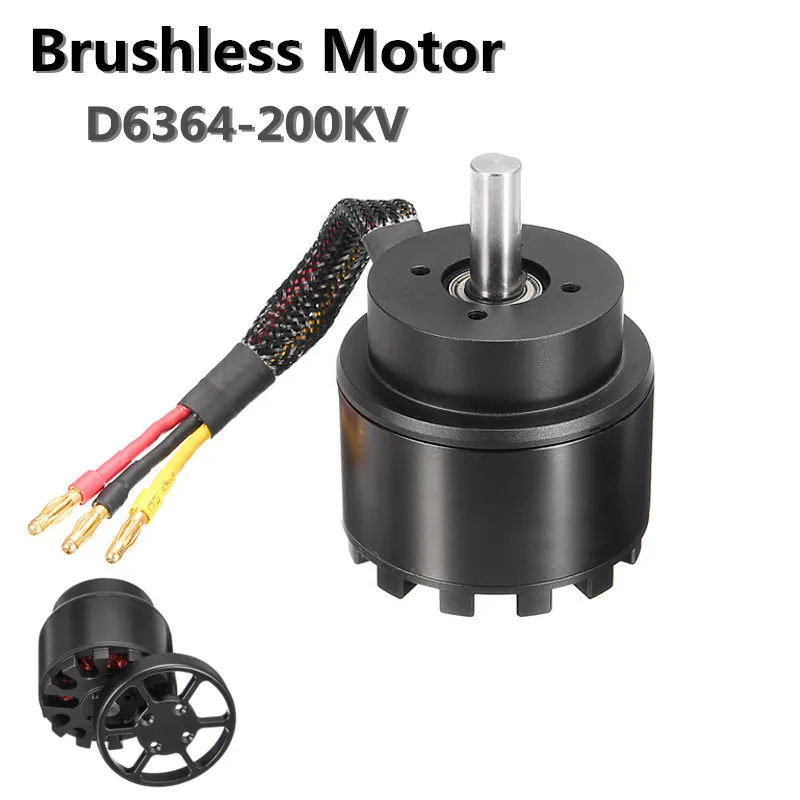 

Durable D6364 200KV External Brushless Motor Black Without Gear For Balancing Scooter RC Multicopter Drone Electric Skateboard