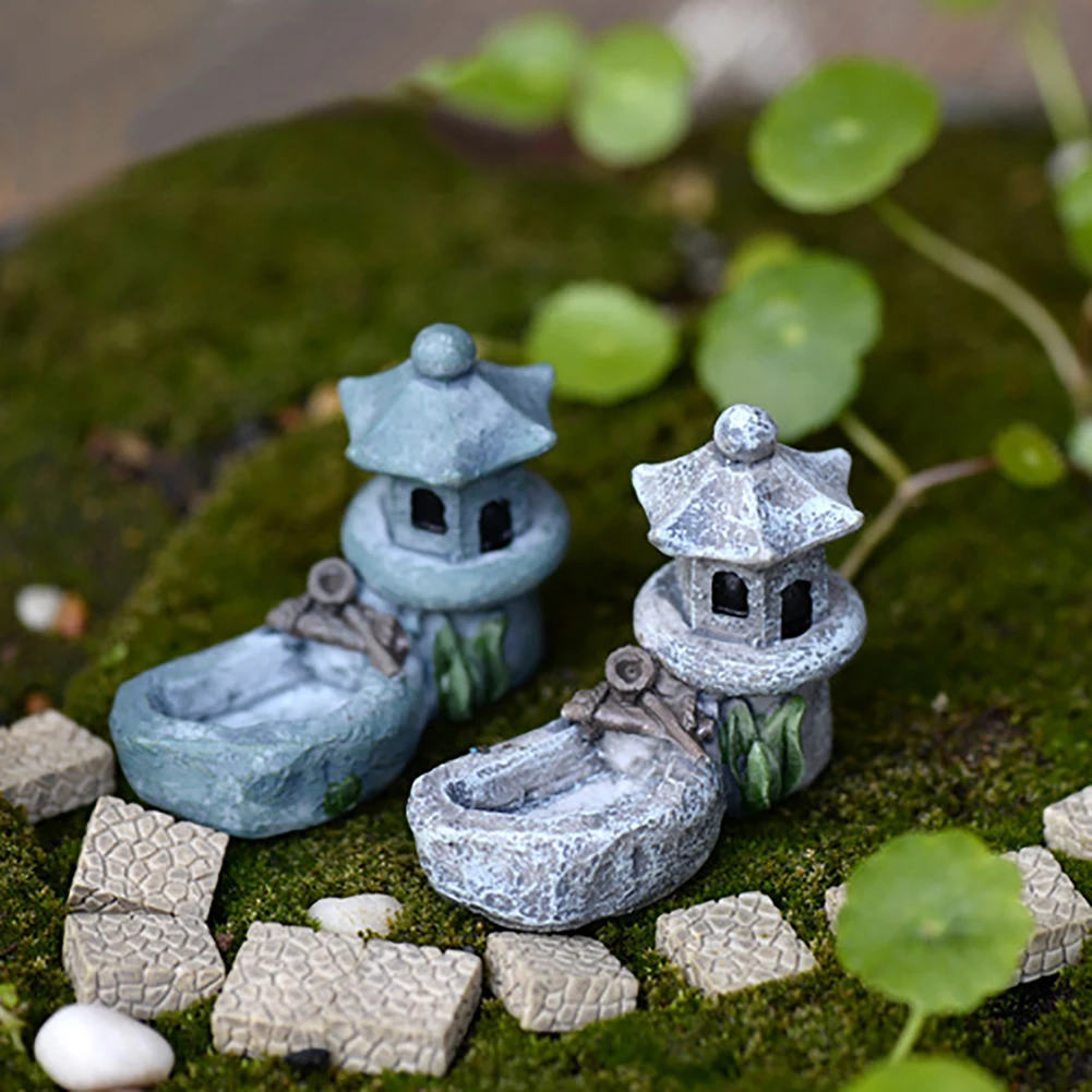 

Mini Pool Tower Miniature Landscape DIY Ornament Garden Decoration Resin