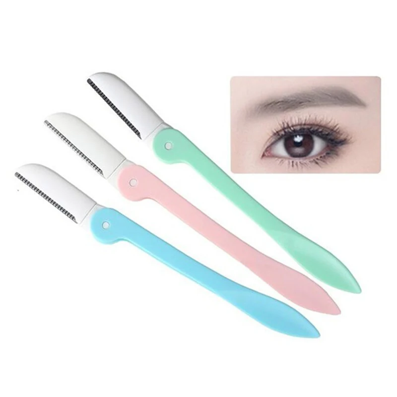 3Pcs Folding Eyebrow Knife Women Makeup Facial Tool Eyebrow Lip Razor
