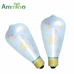 Ammtoo ST64 E27 LED 3D лампочка 85-265 В Винтаж Luces de Navidad нити Фейерверк лампы Лампы для мотоциклов LED огни украшения для дома