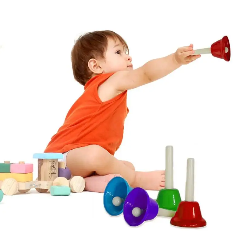 Детская музыкальная игрушка, детский музыкальный инструмент, восемь тонных сенсорных часов, Детские Игрушки для раннего образования, детские подарочные колокольчики, музыкальная игрушка