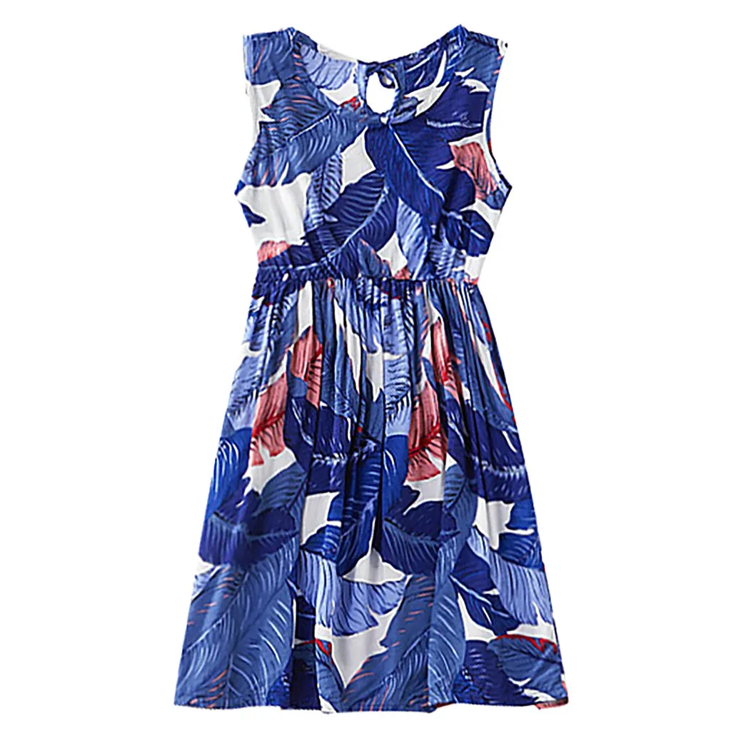 

Summer New Fashion Children Kids Girls Sleeveless Floral Vest Dress Matching Family Clothes Wholesale Free Ship Z4