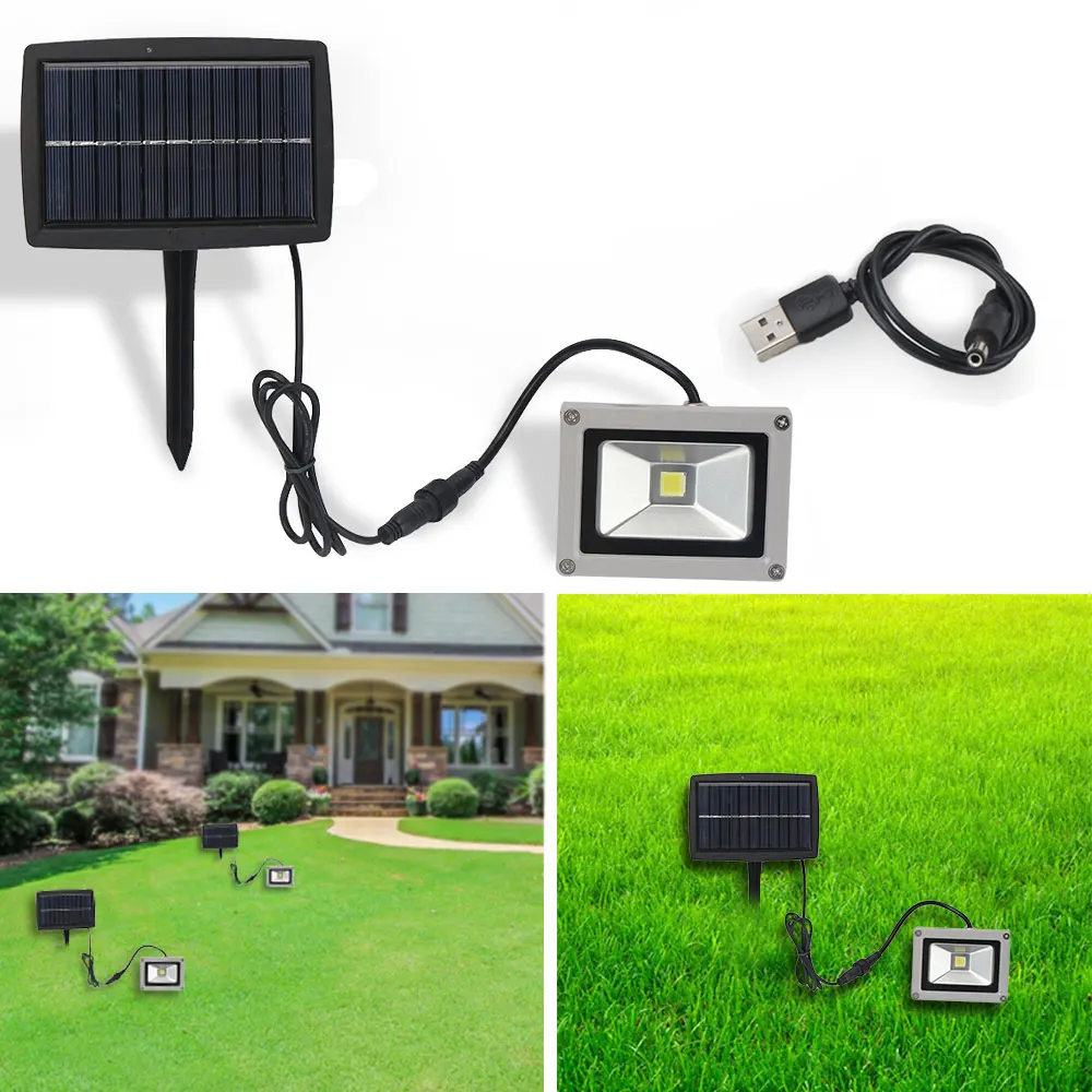 Outdoor Solar light 10W Waterproof solar powered Wall light Warm White