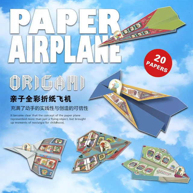 classic childhood origami toy fold n fly paper airplanes kit 20
