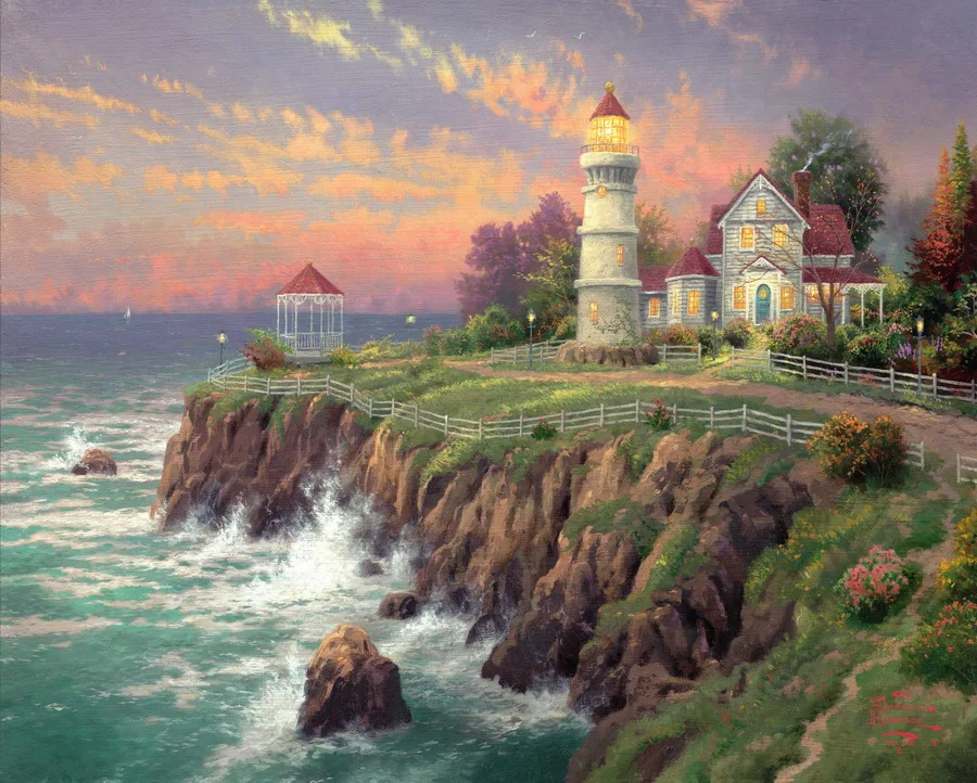 Thomas Kinkade Prints Art Oil Painting Victorian Light Wall Pictures For Hotel Christmas Decoration View Master Free Shipping | Дом и сад