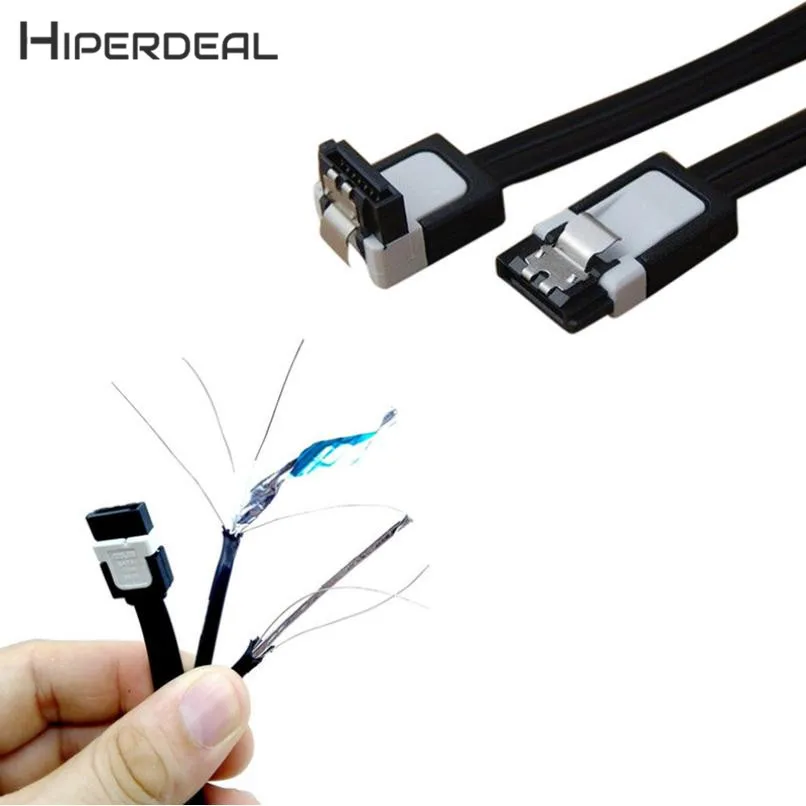 Hiperdeal Новый 2 шт. SATA 3.0 III SATA3 6 ГБ/сек. SSD жесткий диск данных прямой/правый угол кабель 18mar08 прямая поставка