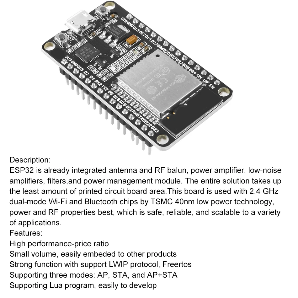 Беспроводной модуль Nodemcu V3 V2 Esp32 D1mini Lua Wifi макетная плата Esp8266 с антенной Pcb и usb-портом Esp-12e Ch340 Cp2102