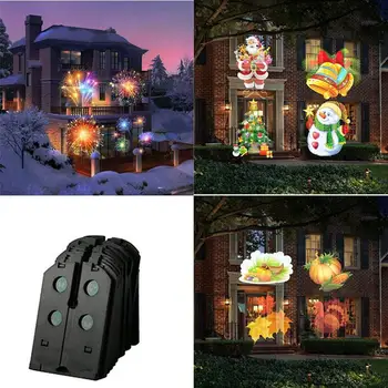 

Halloween Laser Projector Light RF Remote Control 16 Pattern Films Projector Stage Lights DIY Spotlight Holiday Decoration Lamp