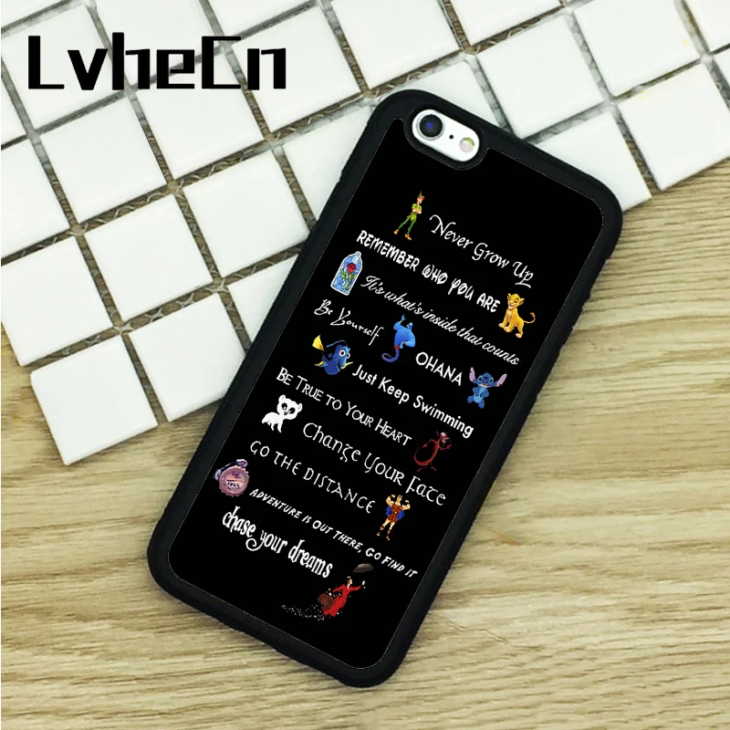

LvheCn TPU Phone Cases For iPhone 6 6S 7 8 Plus X 5 5S 5C SE 4 4S ipod touch 4 5 6 Cover LESSONS QUOTES PETER PAN LION KING
