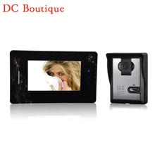 ( 1 Unidades ) HD 600TVL alambre uno-a-uno de Video teléfono de la puerta versión de la noche CMOS lente 7 pulgadas TFT-LCD pantalla color de RFID card desbloqueo
