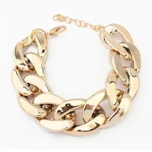 Новые модные ювелирные изделия, массивная цепочка, браслеты, золото, серебро, пистолет, черное покрытие, лаконичные универсальные браслеты для женщин