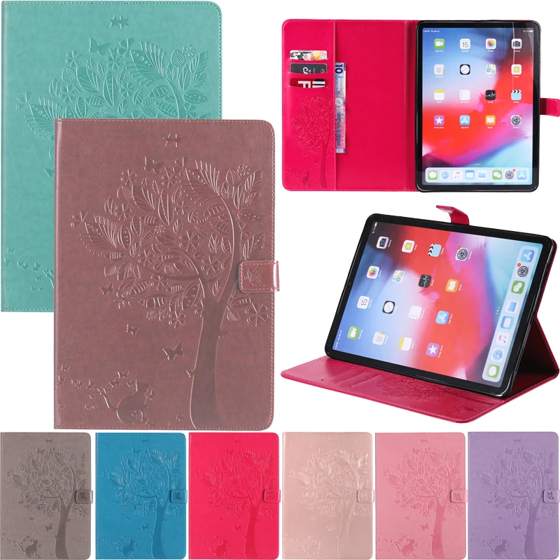 

Cute Cat Tree Embossed Leather Wallet Magnet Flip Tablet Case Cover Skins Coque Funda For Samsung Galaxy Tab A 8.0" SM-T350 T351