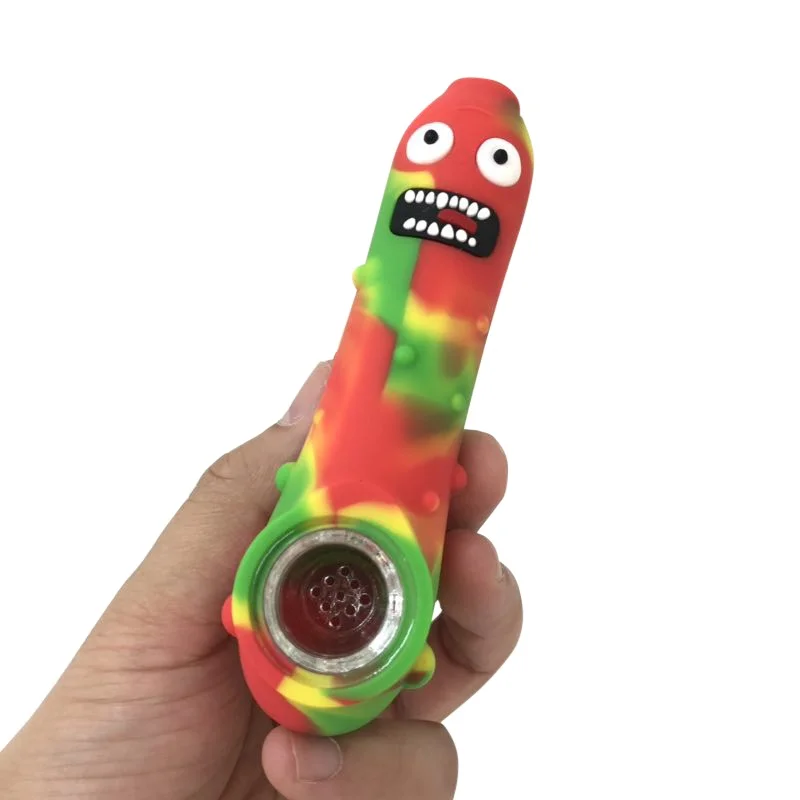 

Grinder Weed Smoking Pipes Funny Pickle Rick Morty Cucumber Silicone Pipe Herb Unbreakable Silicone Cigarette Tubes Accessory