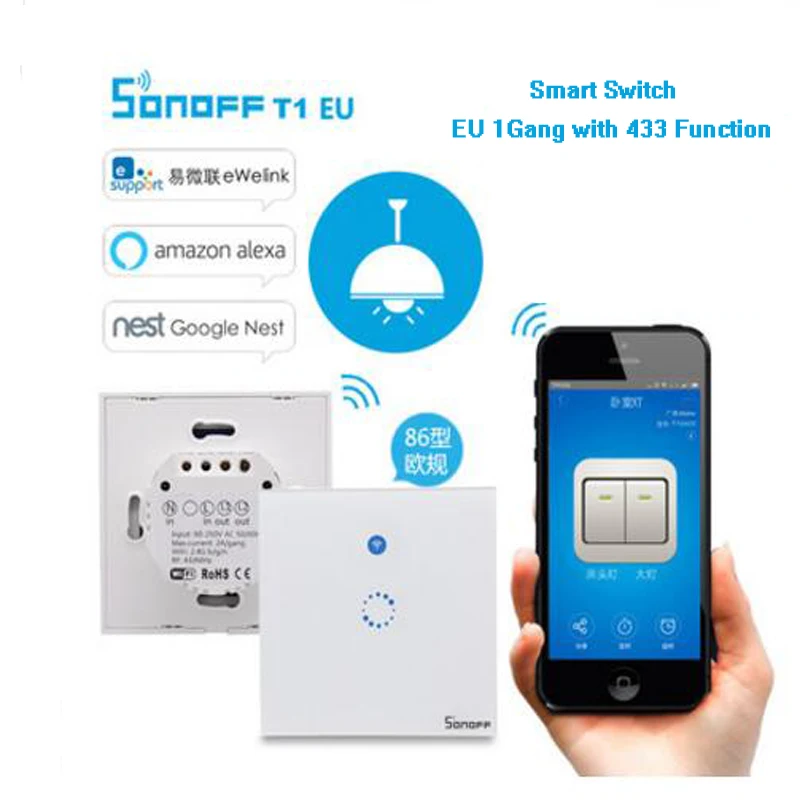 Aliexpress Com Buy Itead Sonoff T1 Eu 1 Gang Wifi Switch