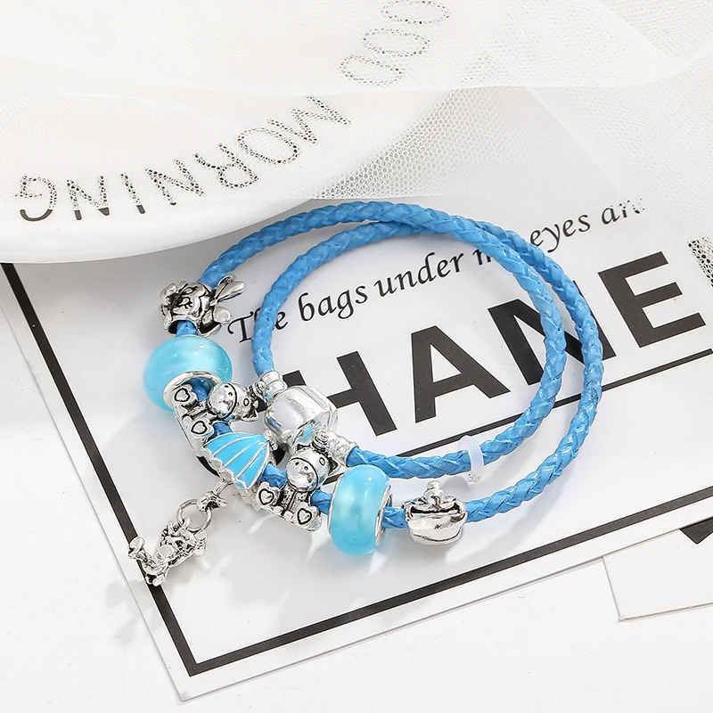 Cute Bracelet For Women With Blue Unicorn Beads Jewelry -Unicorn Fashion HTB1dgj4acfrK1Rjy1Xdq6yemFXaB
