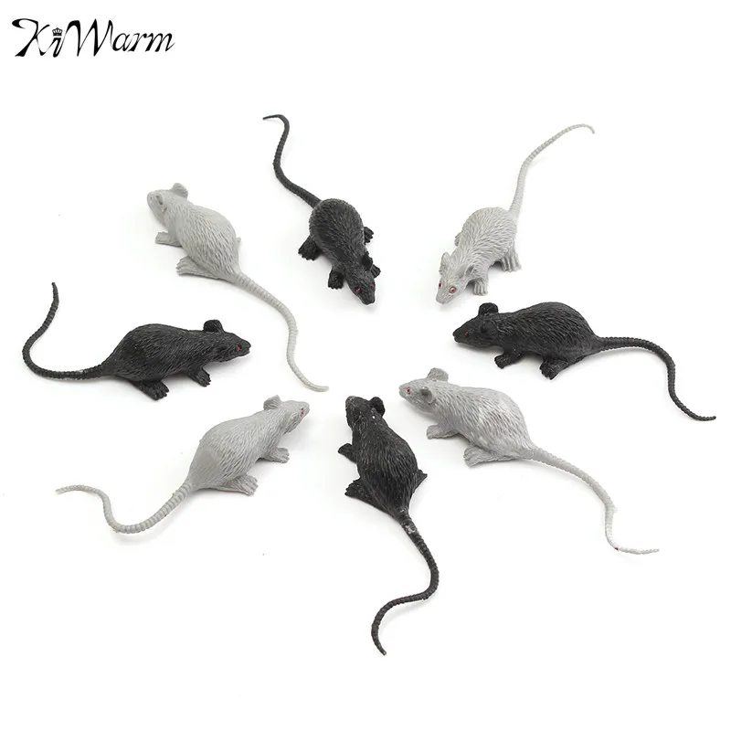8 Pcs/set Black White Mouse Toy Mice Rubber Mouse Rats Figurines
