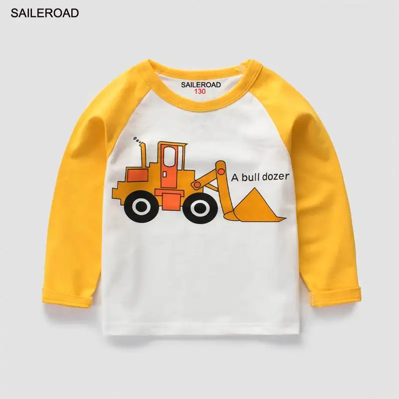 SAILEROAD/детская футболка для мальчиков от 2 до 9 лет хлопковые футболки с длинными рукавами для мальчиков и девочек новые осенние Рубашки для малышей с пожарным автомобилем