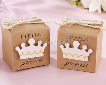 

Very Cute Little Pince and Princess Kraft Favor Box 100pcs/lot free shipping