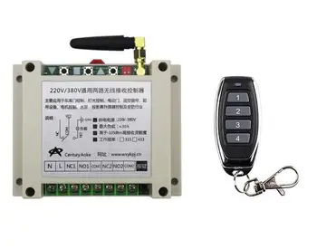 

top! universal AC220V 250V 380V 30A 2CH RF Wireless Remote Control Switch System 1 transmitter +1 receiver for motor door pump