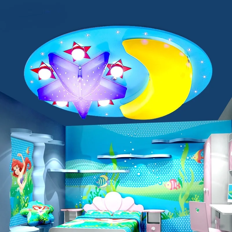 

Cartoon children's led ceiling lamps boys and girls remote control room lights stars moons eyes bedrooms ceiling light ZA81819