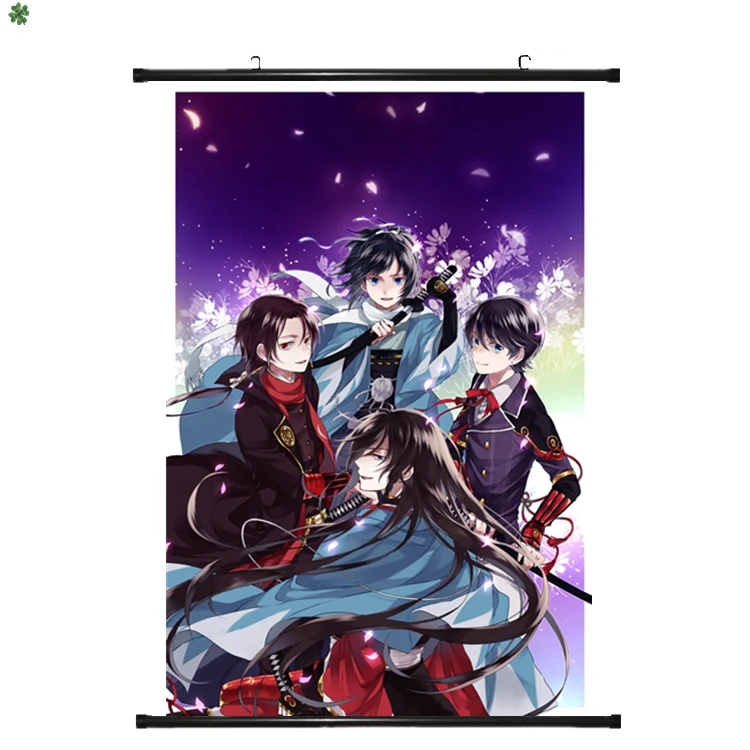 Японское аниме Touken Ranbu онлайн Mikazuki Munechika& kogitsunemaru домашний Декор настенный свиток плакат декоративная картина