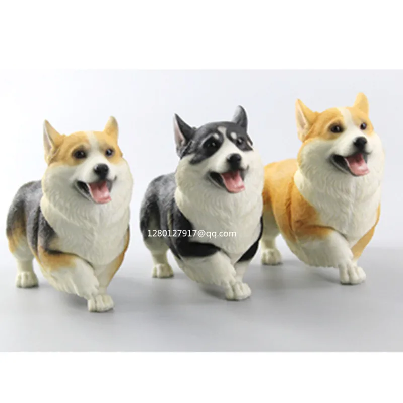 

Simulation Animal Cute Puppy Statue Wander Welsh Corgi Lucky Dog Home Decor Resin Action Figure Collectible Model Toy P1234