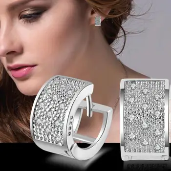 

silver-plated jewelry crystal earrings pendientes mujer earrings brincos plata earing stud orecchini oorbellen women jewelry